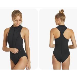 NWT Sporti Active Solid One Piece Zip Front Scuba Swimsuit XL